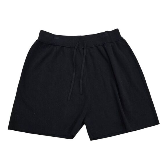 J. Crew Sweat Shorts Women's Large Black Silk Blend Drawstring Stretch - Picture 2 of 8